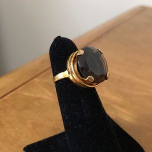 Costume brown stone and gold ring